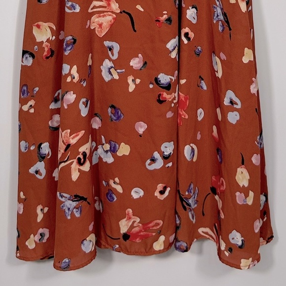 HUTCH Declan Brown Rust Dress Size 2 Floral Midi Boho Prairie Cottage Western - Picture 7 of 9
